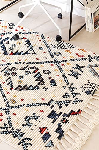 Sklum Erbe Tappeto in Lana 205x120 Bianco Antico