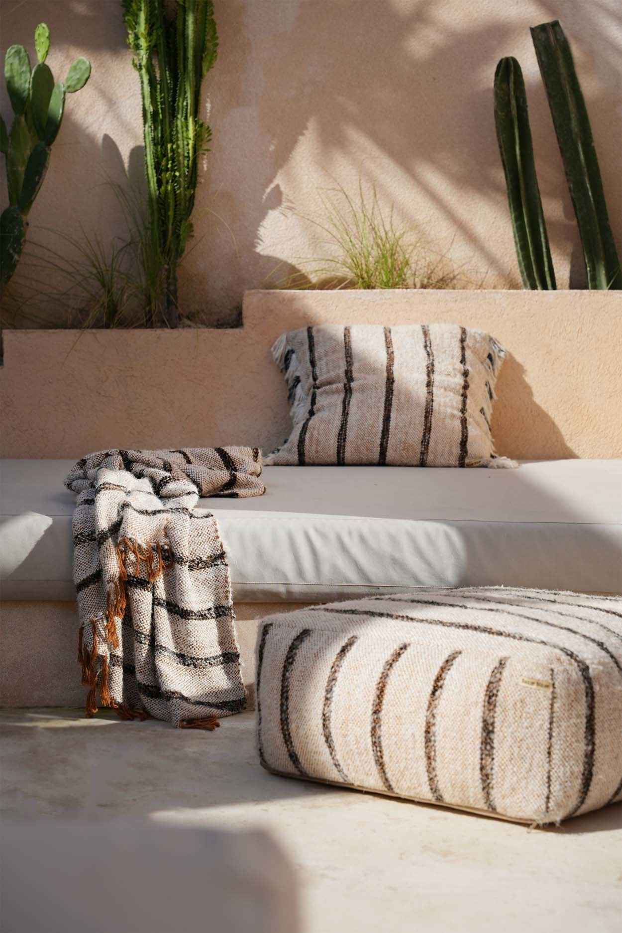 Bambua s'il vous Plaid coperta bianco cotone