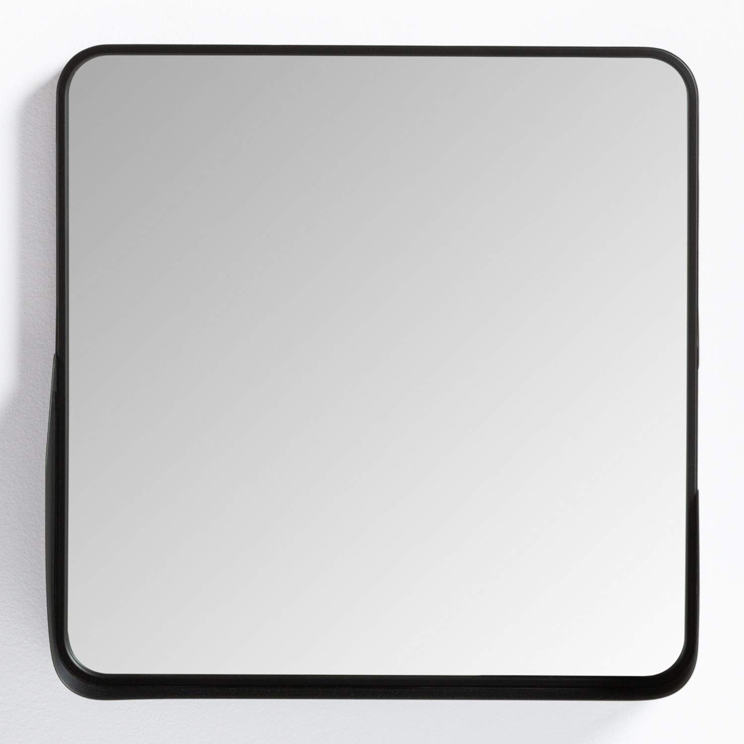 Sklum Arso specchio quadrato a parete nero 51 cm mensola