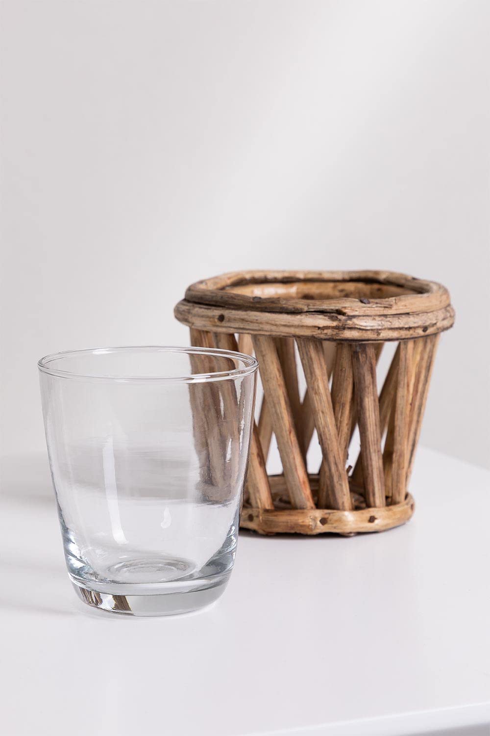Sklum Cocco vaso in bambù marrone naturale Ø9 cm