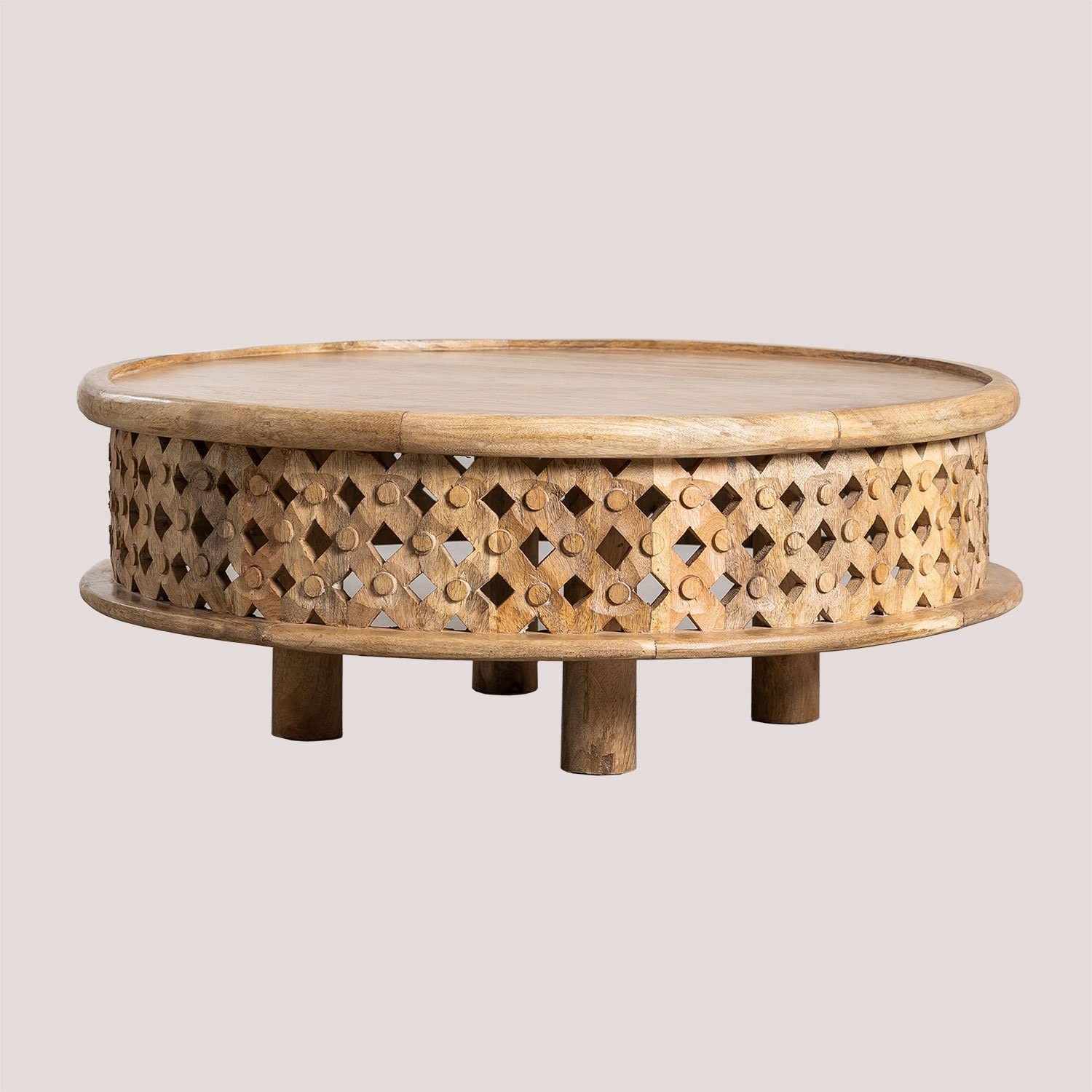 Sklum Riad tavolino caffè legno mango Ø80 boho
