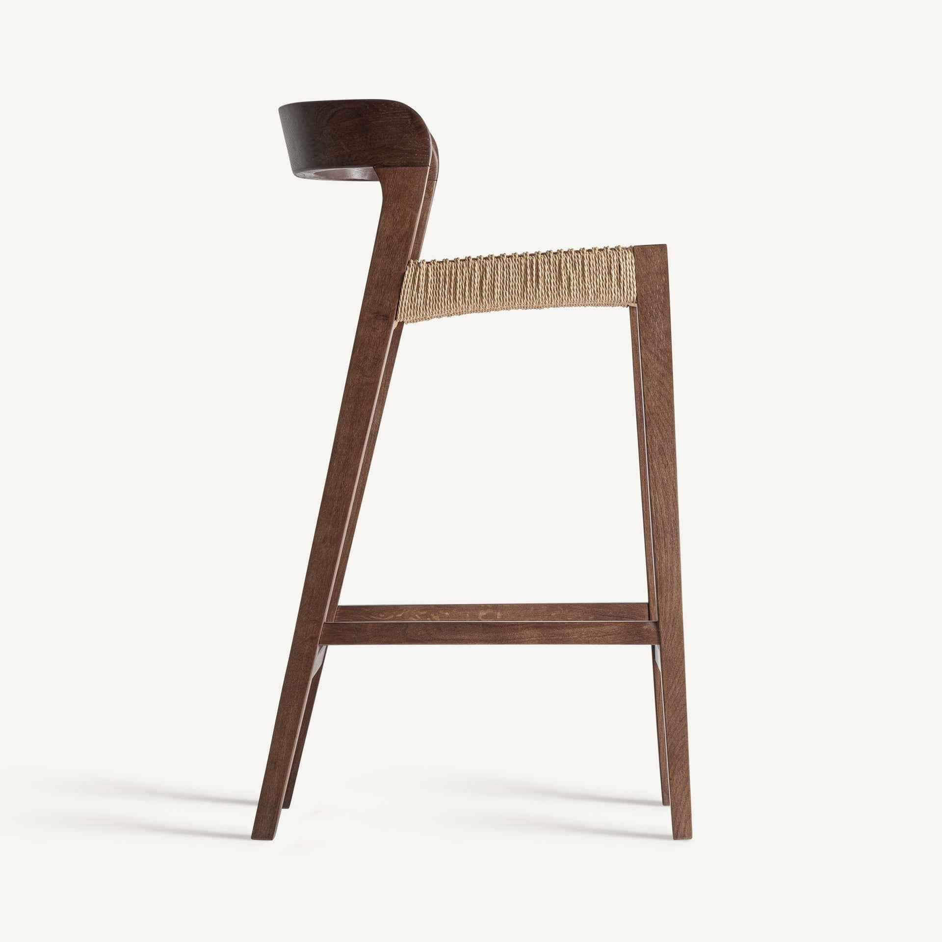 Bambua Flaeh Sgabello Bar in Legno Mango e Corda