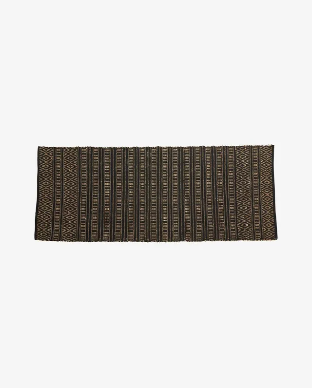 Bambua Farah tappeto 250x100 nero naturale cotone