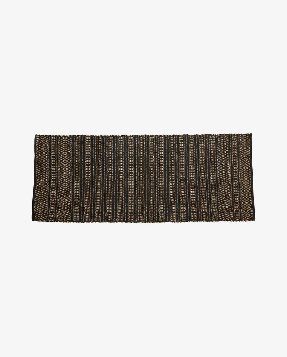 Bambua Farah tappeto 250x100 nero naturale cotone