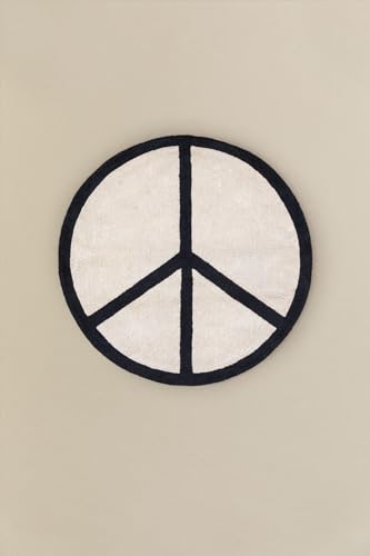 Sklum Pau tappeto rotondo in cotone Ø100 cm bianco nero