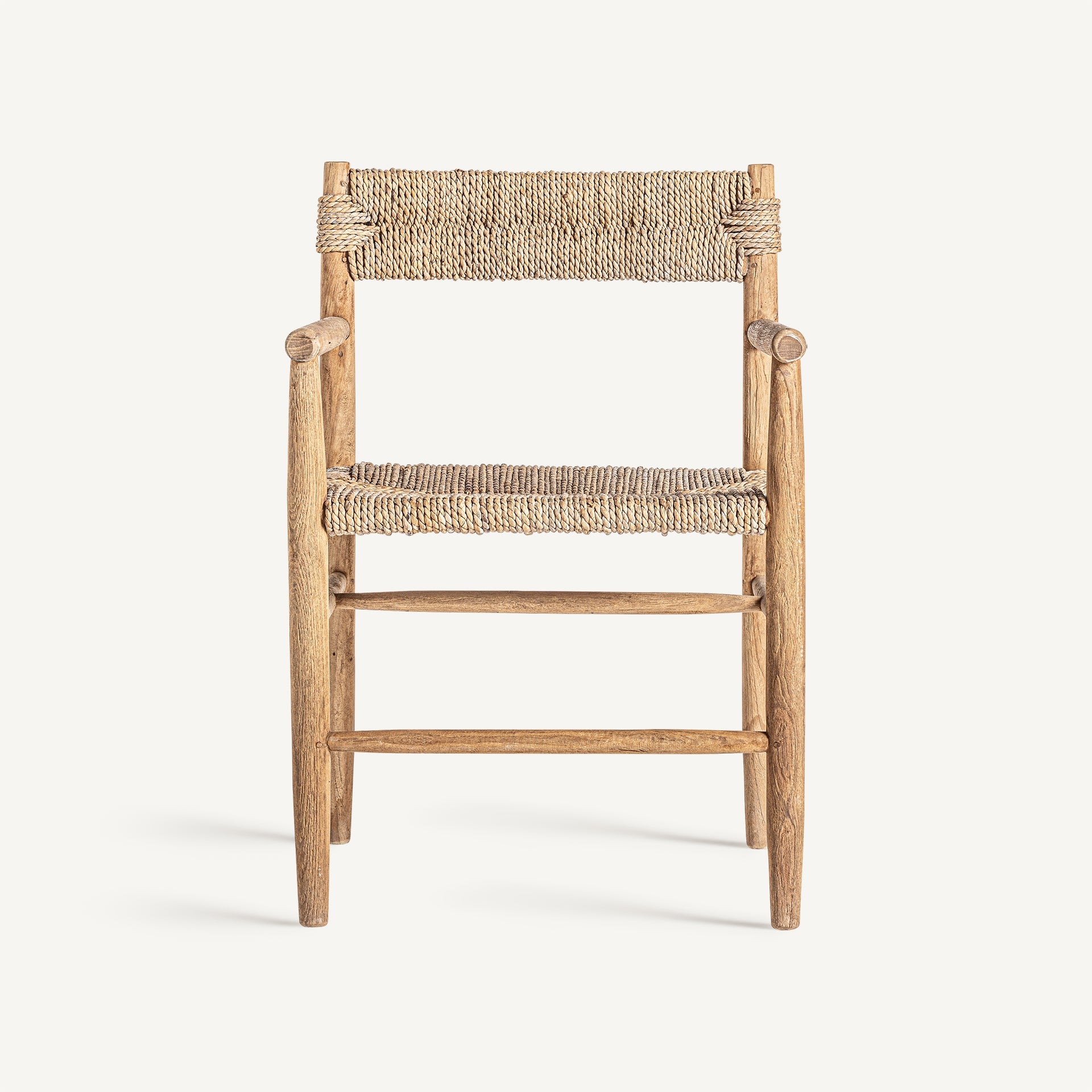Bambua Manhula poltrona teak paglia intrecciata