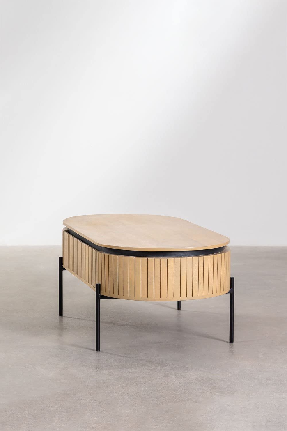 Sklum Anais Tavolino da Caffè Legno Naturale 130 cm Legno Mango