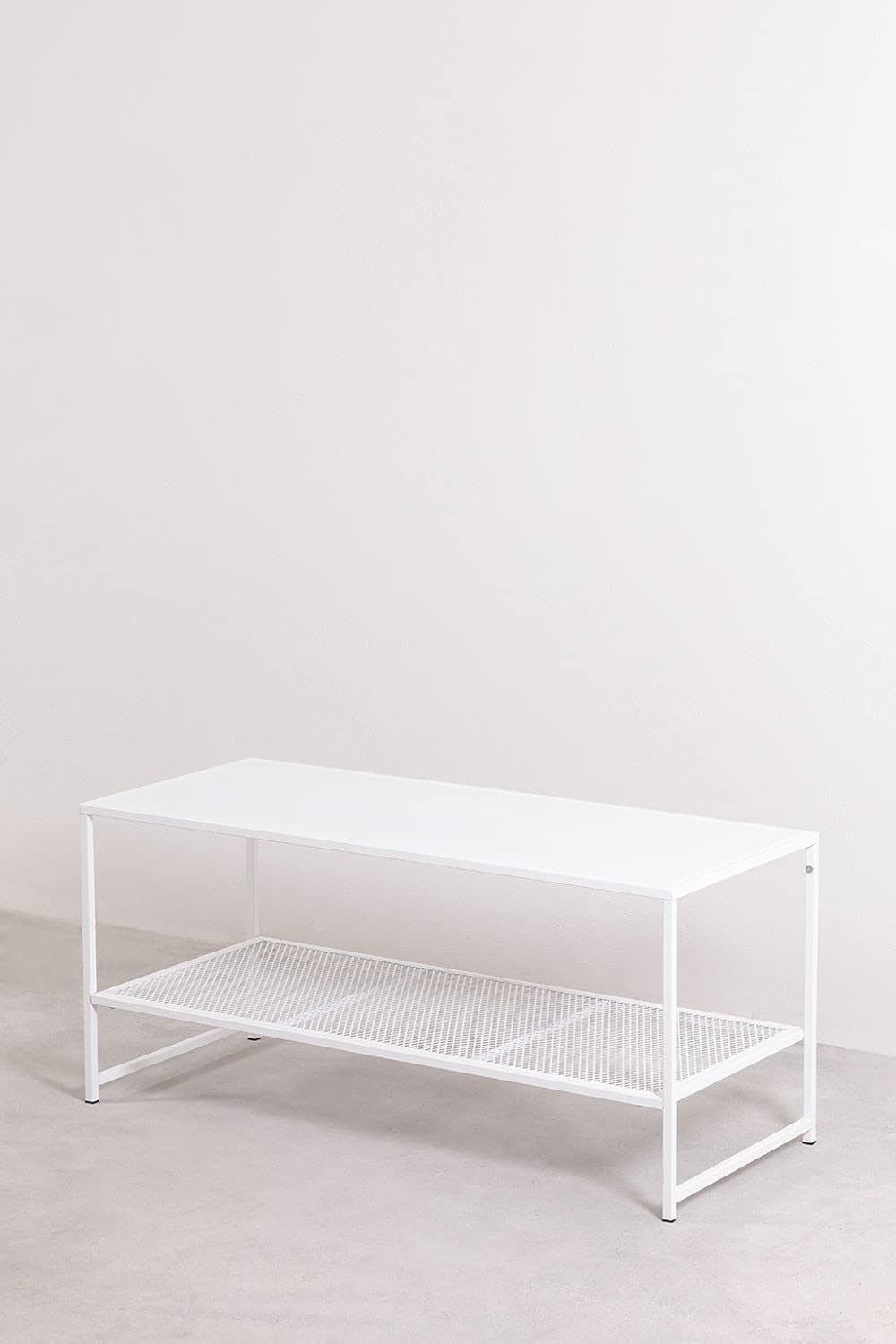 Sklum Thura tavolino rettangolare bianco in acciaio 102 cm