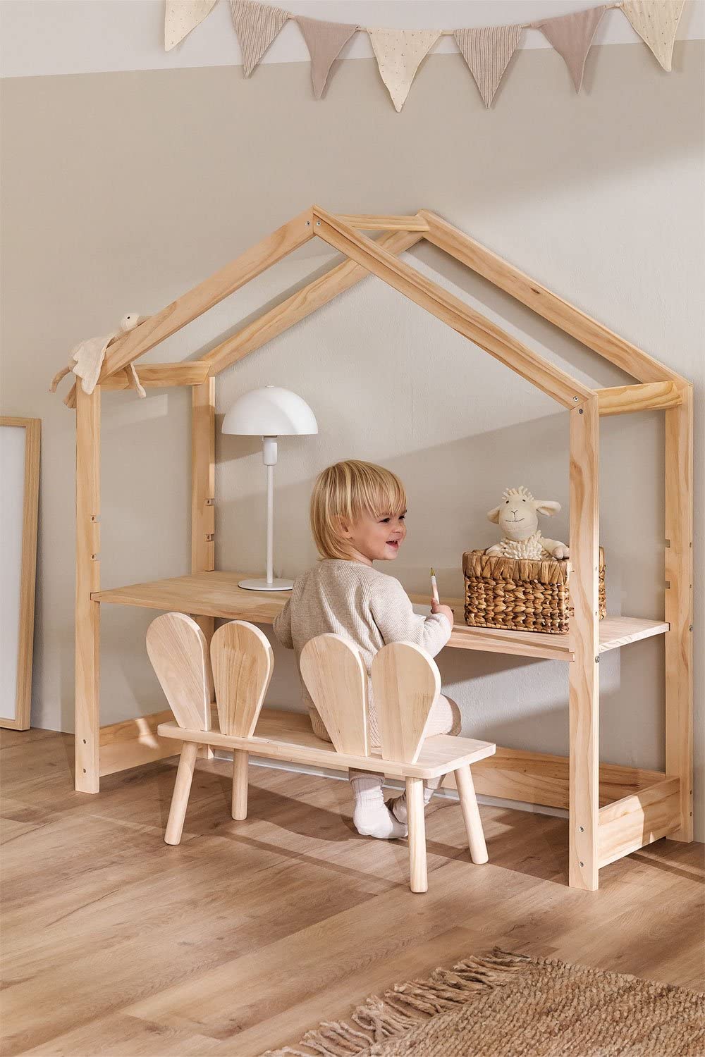 Sklum Estudi Kids Scrivania Regolabile Pino per Bambini