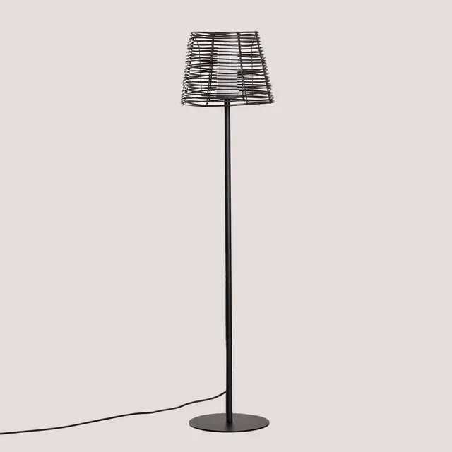 Sklum Bissel Lampada da Terra Esterno Effetto Legno