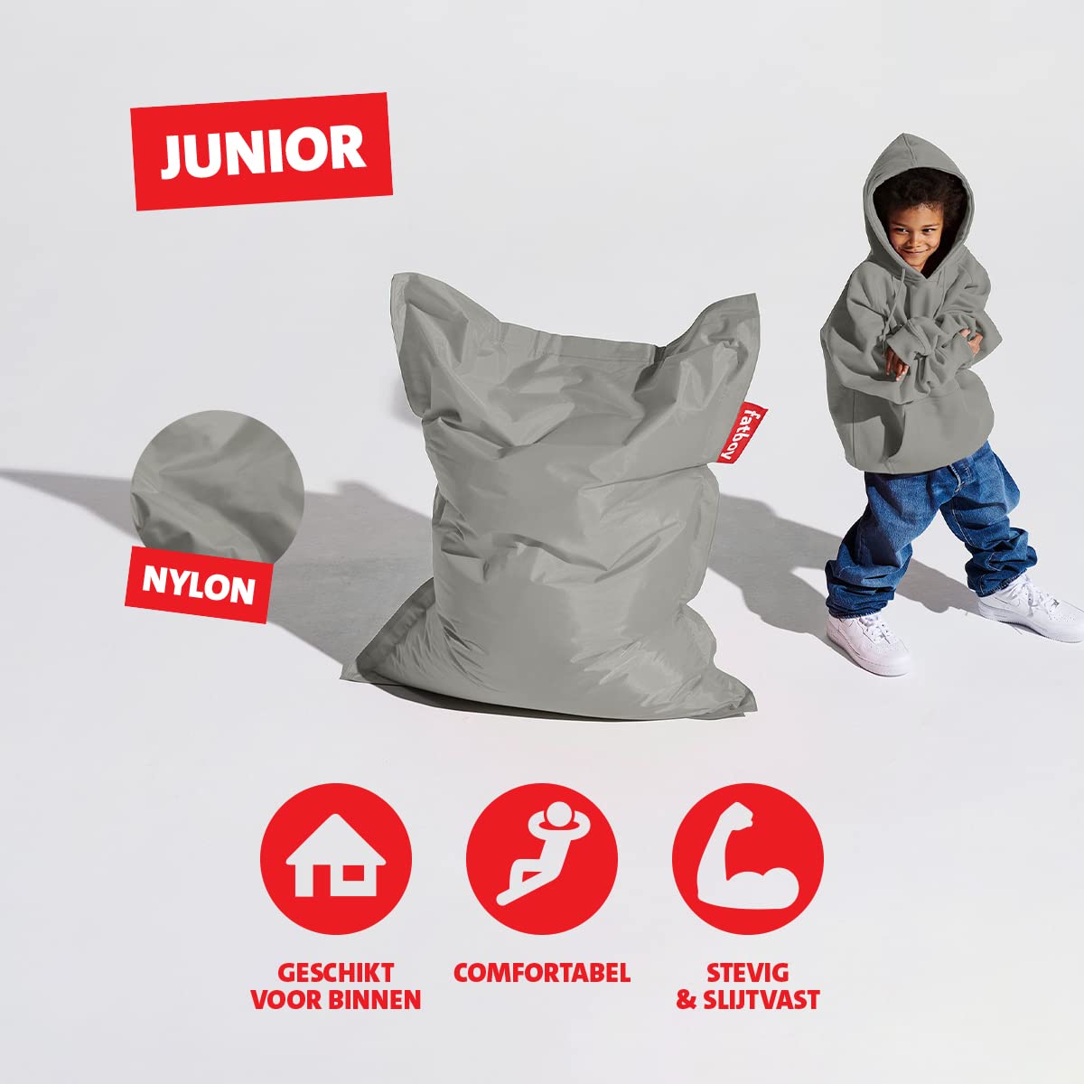 Fatboy Original pouf sacco bambini argento lavabile