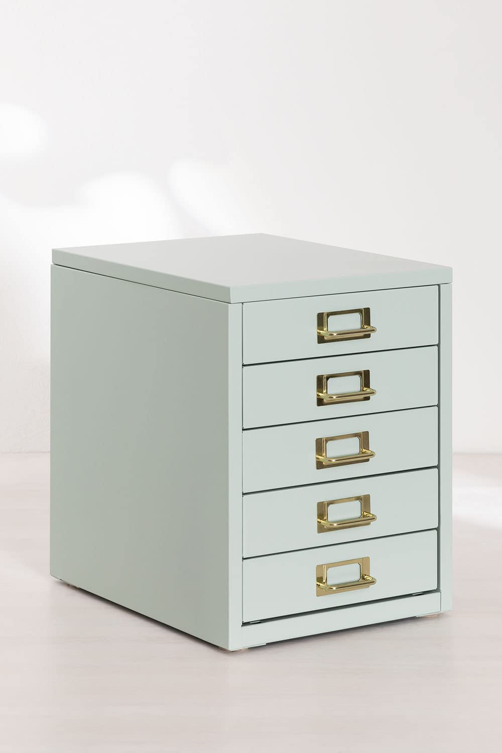 Sklum Kazuo Schedario da Tavolo in Metallo Celadon 5 Cassetti
