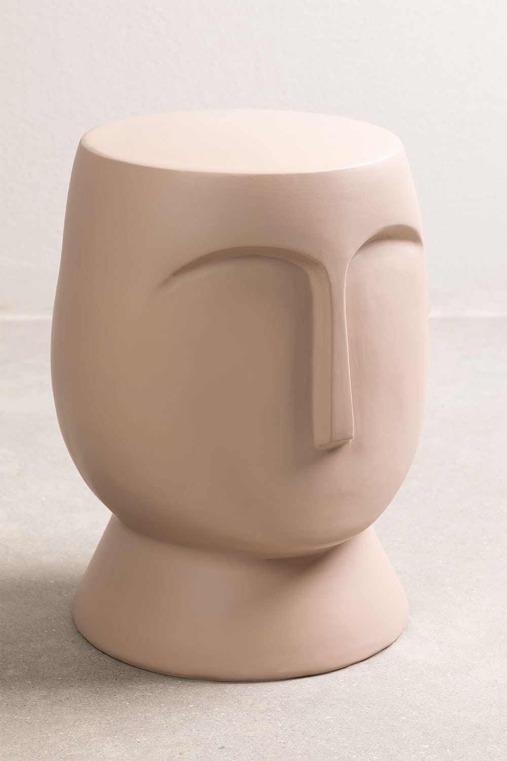 Sklum Otam Tavolino Rotondo in Ceramica Marrone Ø31 cm