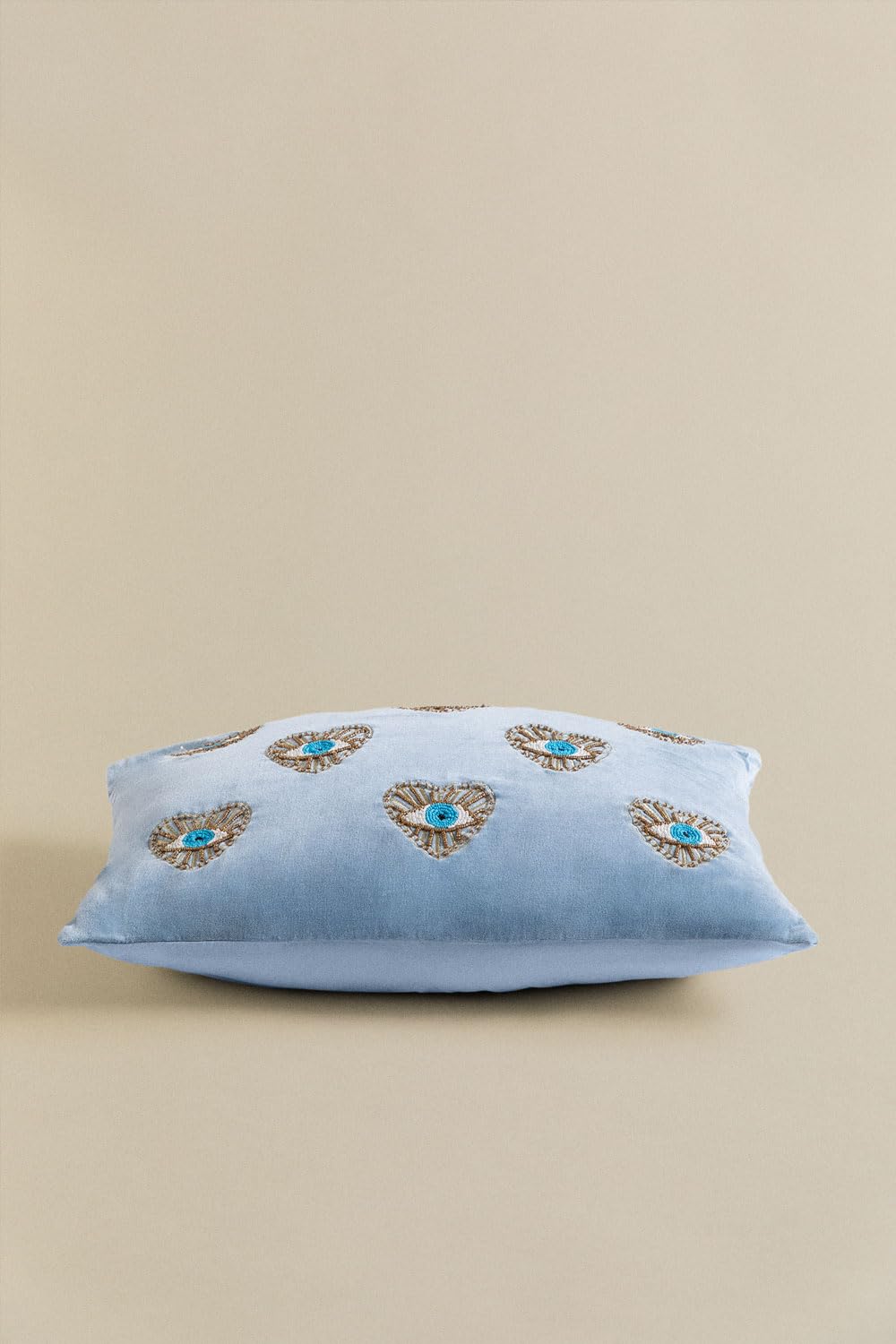Sklum Denov Cuscino Rettangolare Velluto Blu 35x50 cm