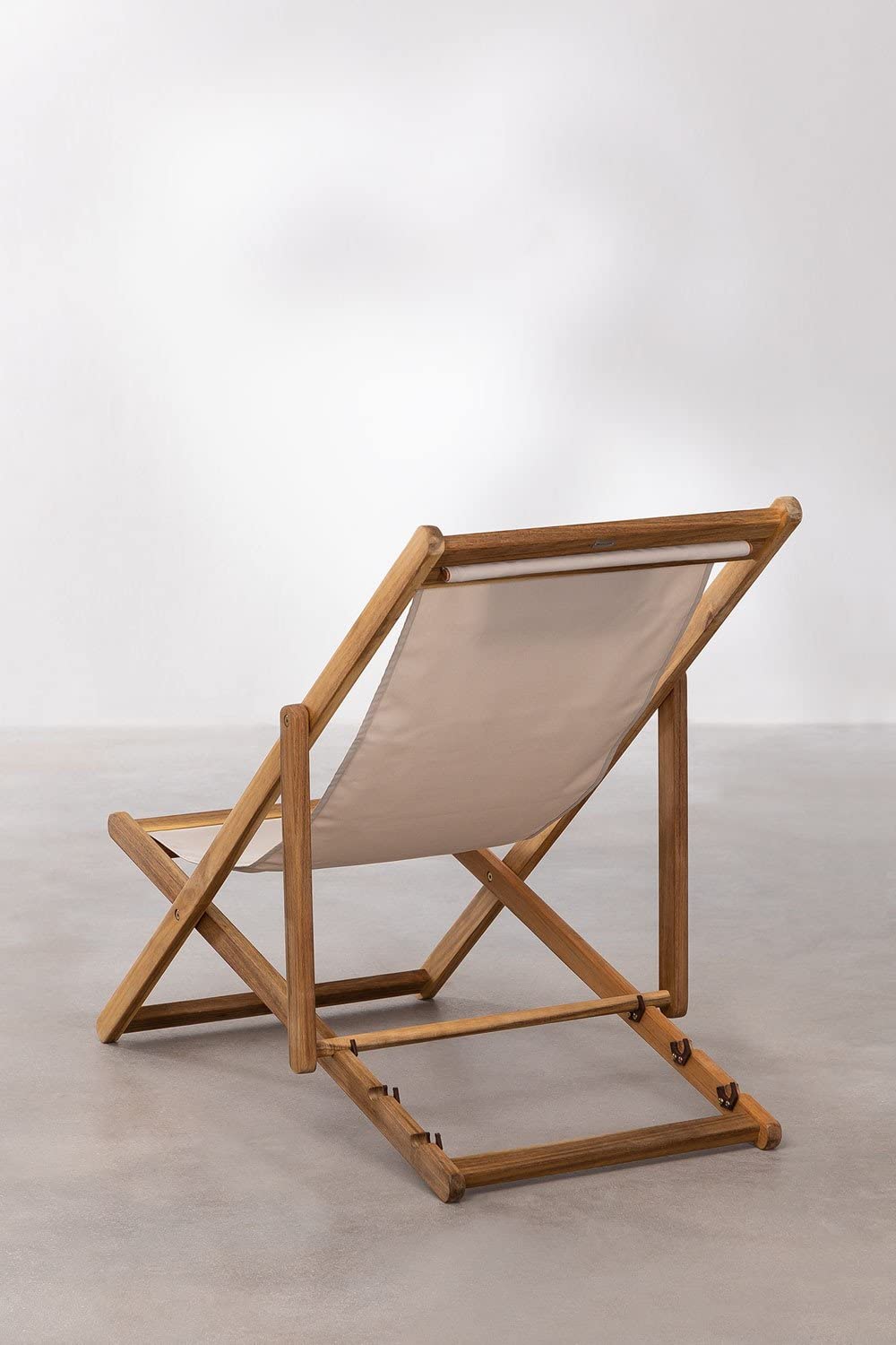 Sklum Kardis Sdraio Pieghevole Legno Nude Beige con Cuscino