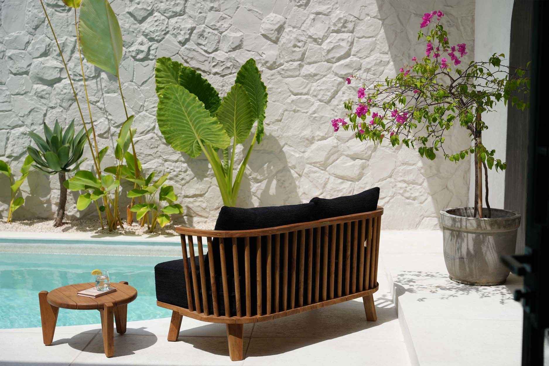 Bambua Malawi Two Seater Natural Black divano 2 posti teak