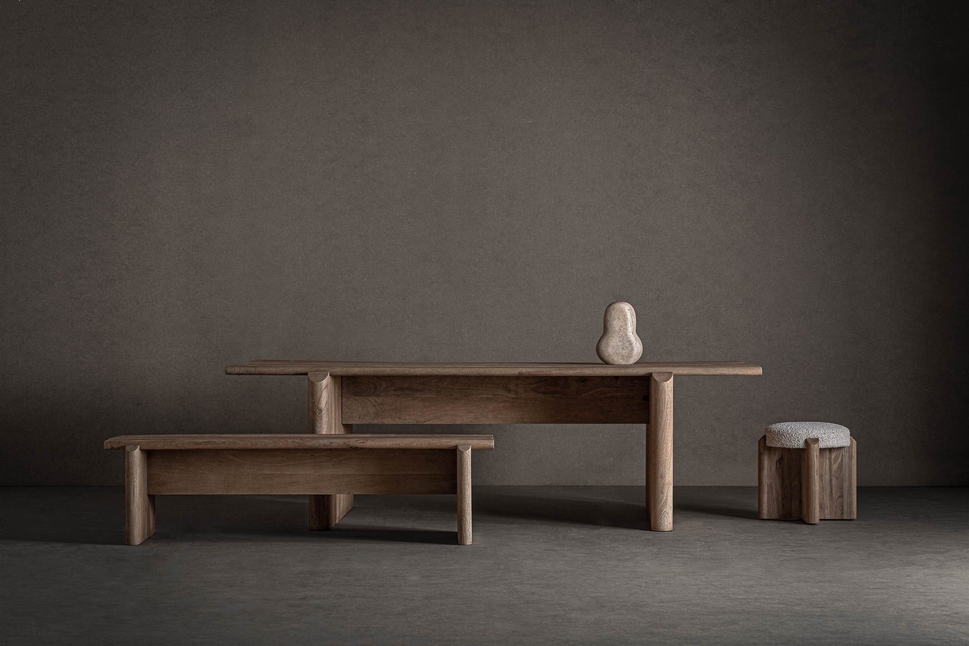 Bambua Jacquard tavolo pranzo mango marrone chiaro