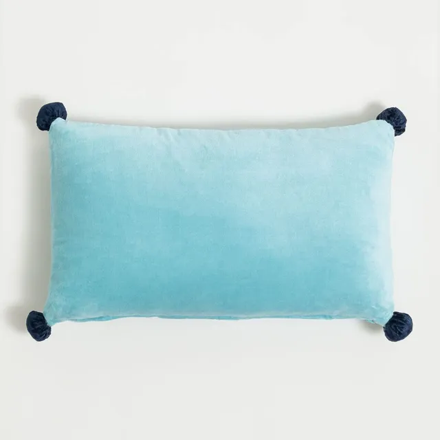 Sklum Dori Cuscino Rettangolare Velluto Blu 50x30 cm