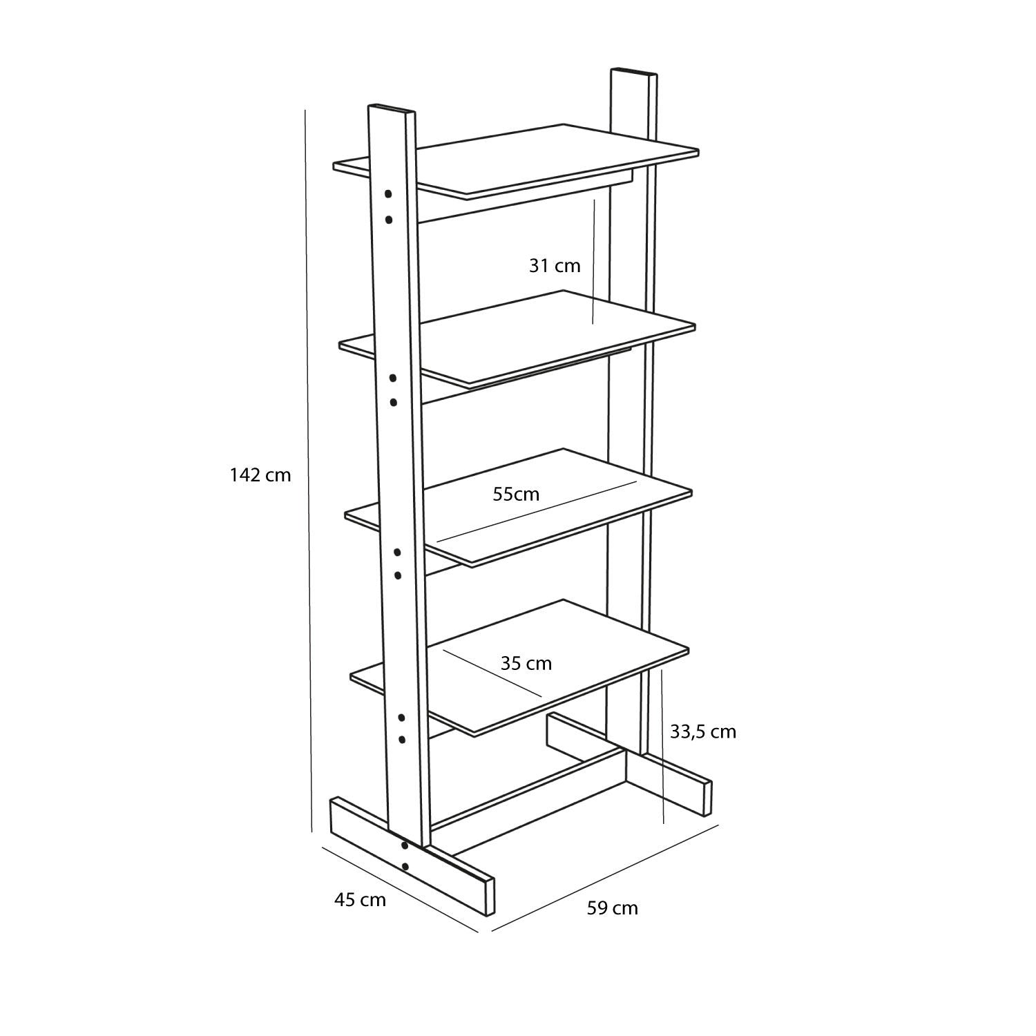Bambua Forma Shelf Unit scaffale rovere naturale