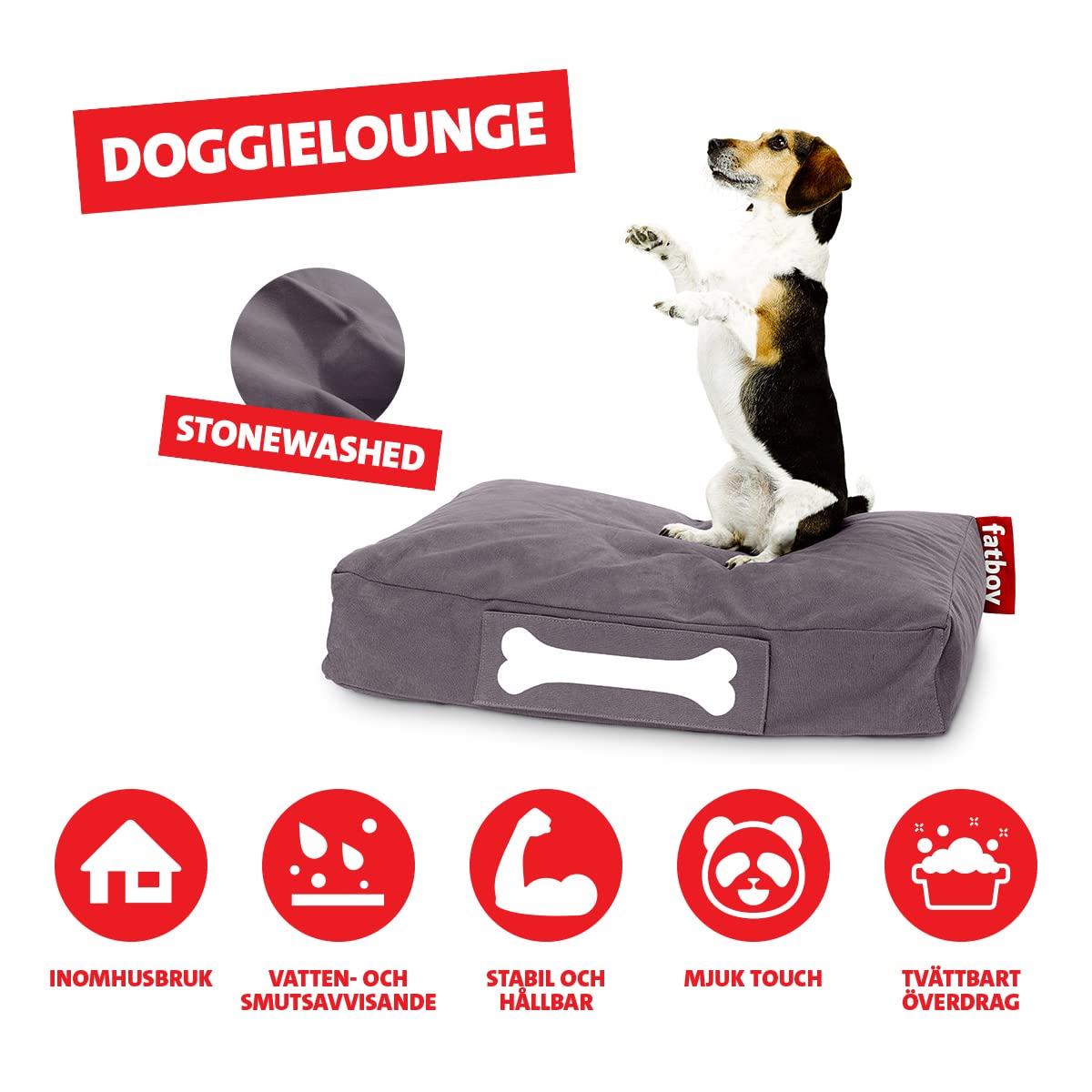 Fatboy Doggielounge Cuccia Cane Grigia 60x80 cm Stonewashed
