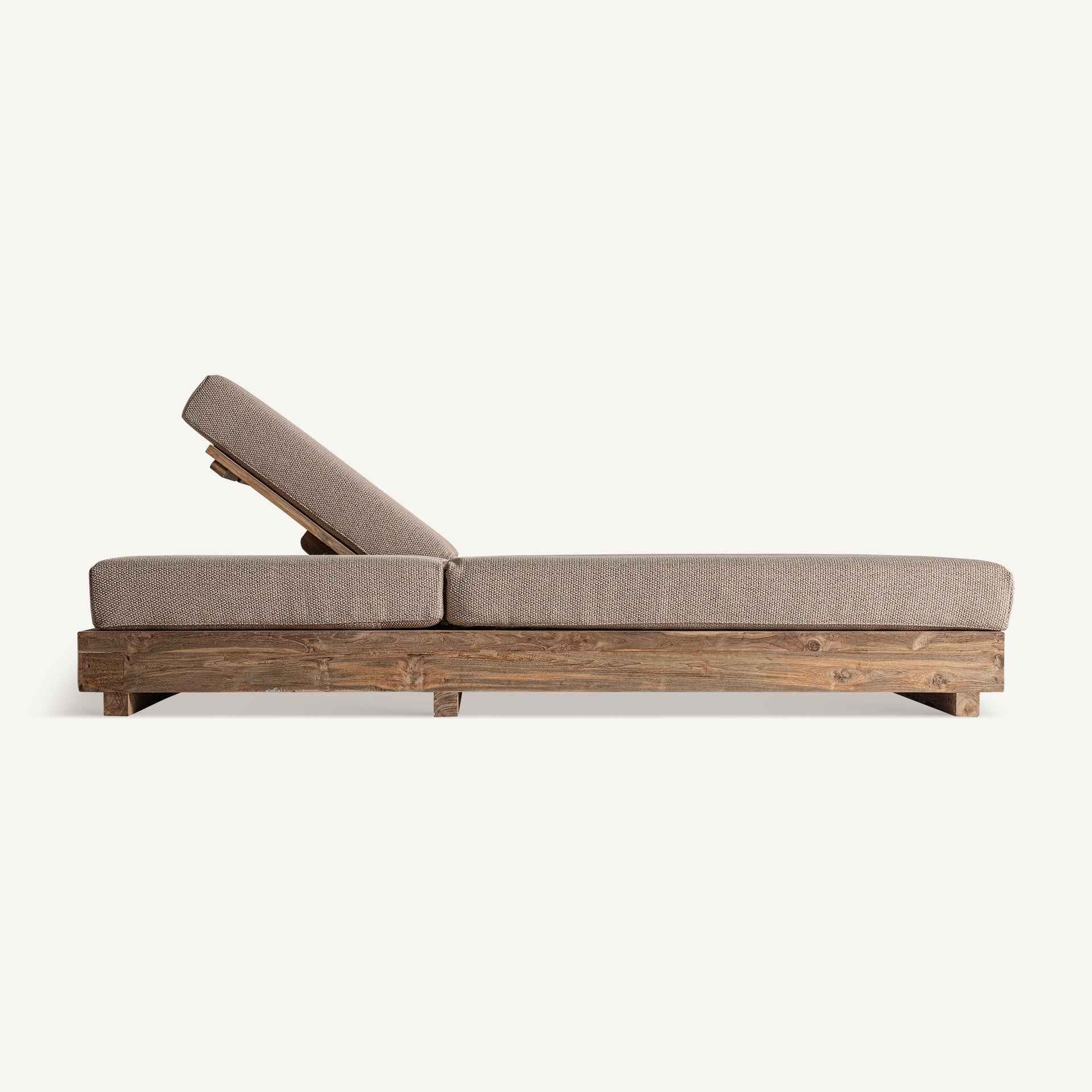 Bambua Pure lettino prendisole doppio teak beige