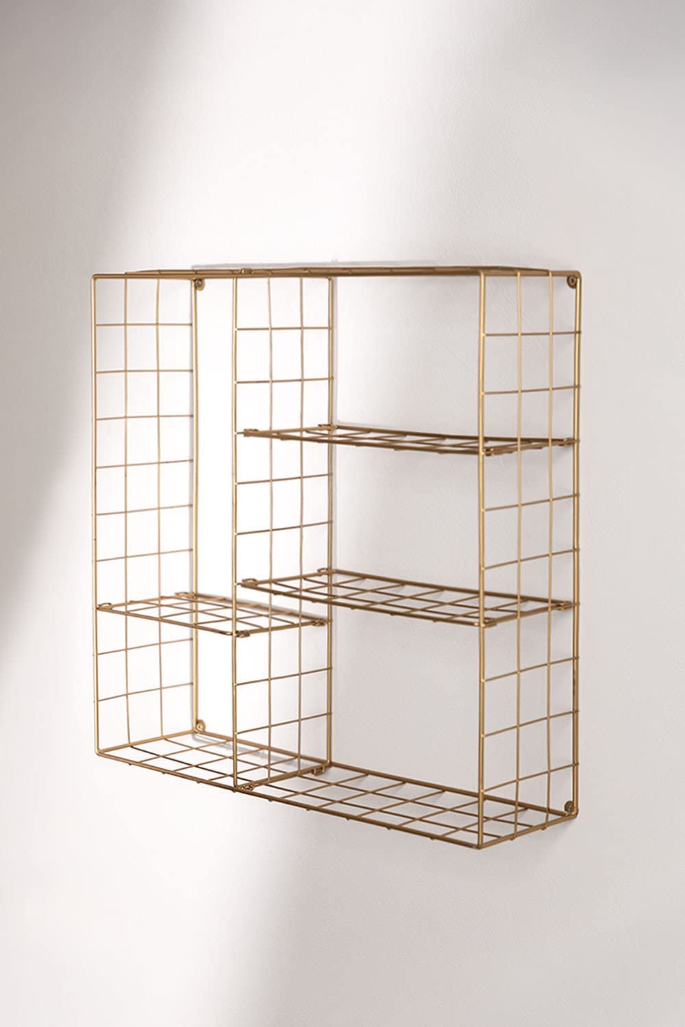 Sklum Lorin scaffale da parete 50 cm dorato 5 ripiani