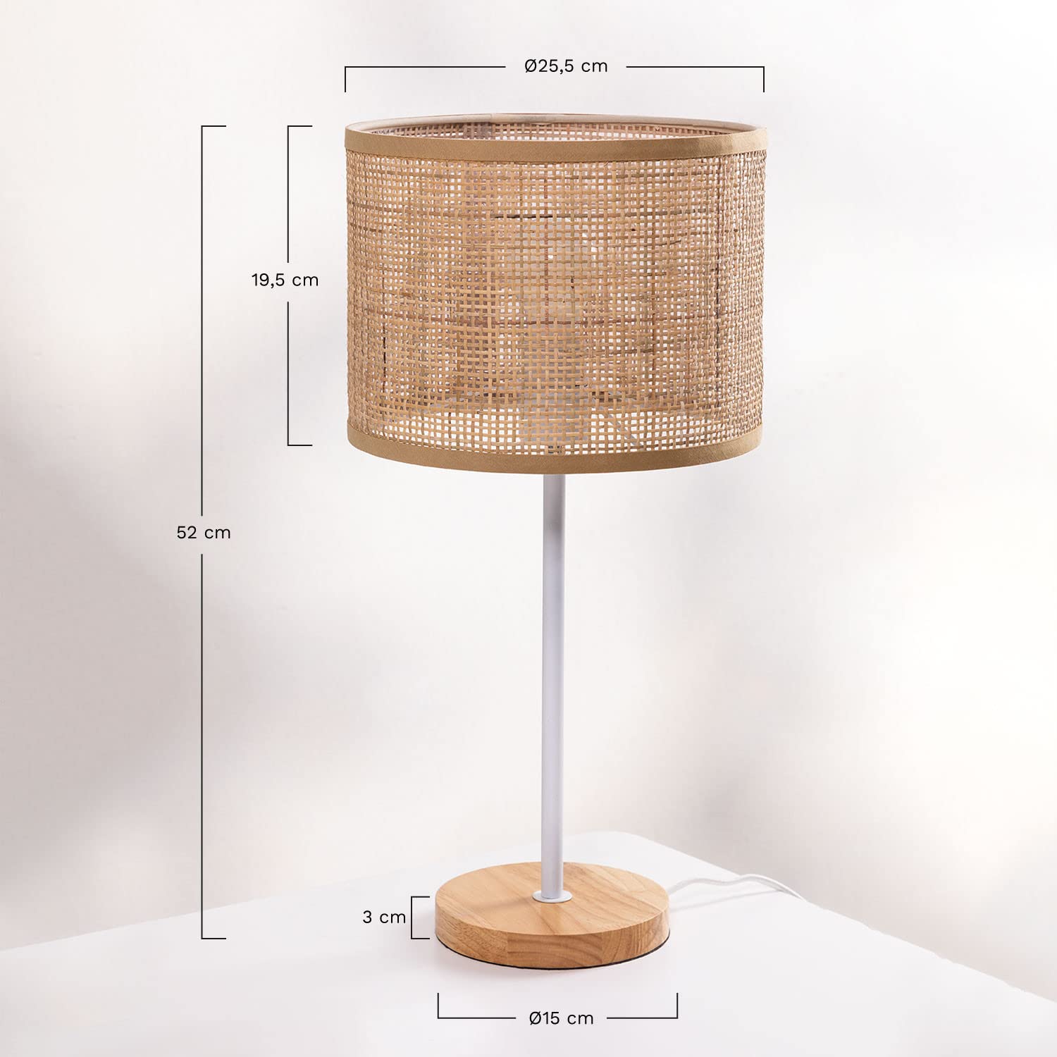 Sklum Ytse lampada da tavolo rattan marrone naturale
