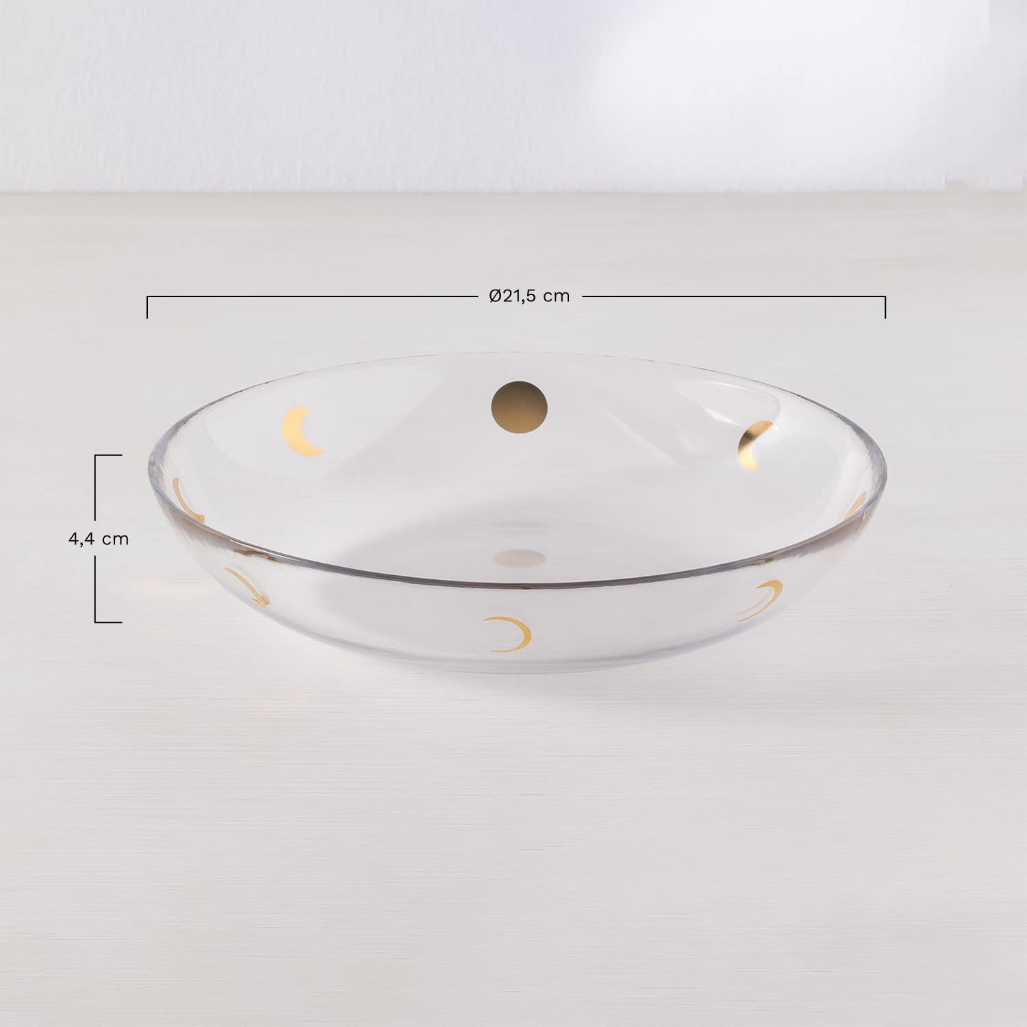 Sklum Exton Set 4 Piatti Fondi in Vetro 21,5 cm Oro