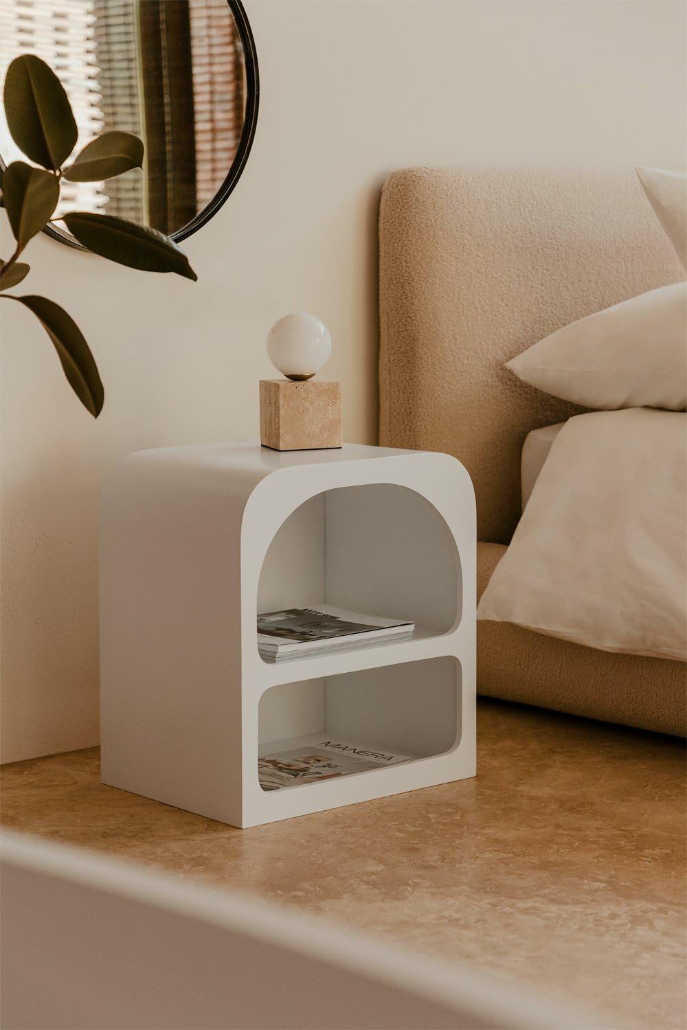 Sklum Edna Comodino MDF Bianco 45 cm