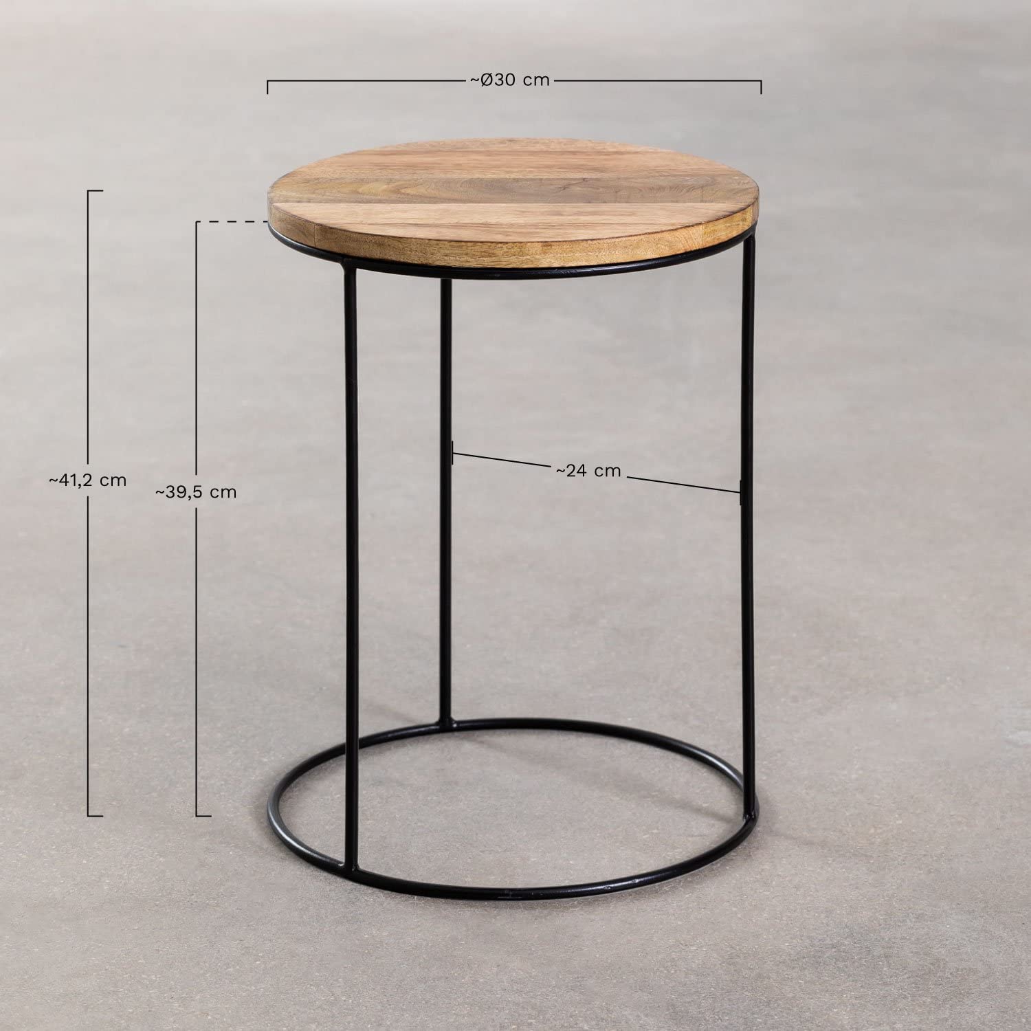 Sklum Tannam Mango Tavolino Rotondo Ø30 cm Legno