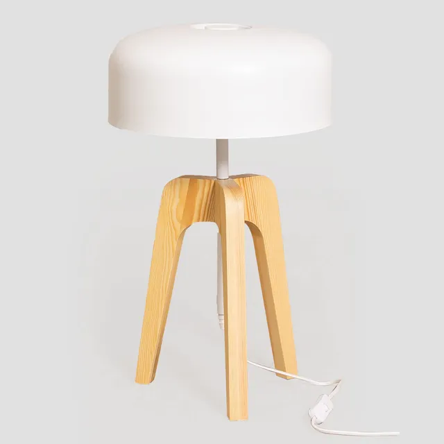 Sklum Kuta Lampada da Tavolo a Treppiede Legno Acciaio