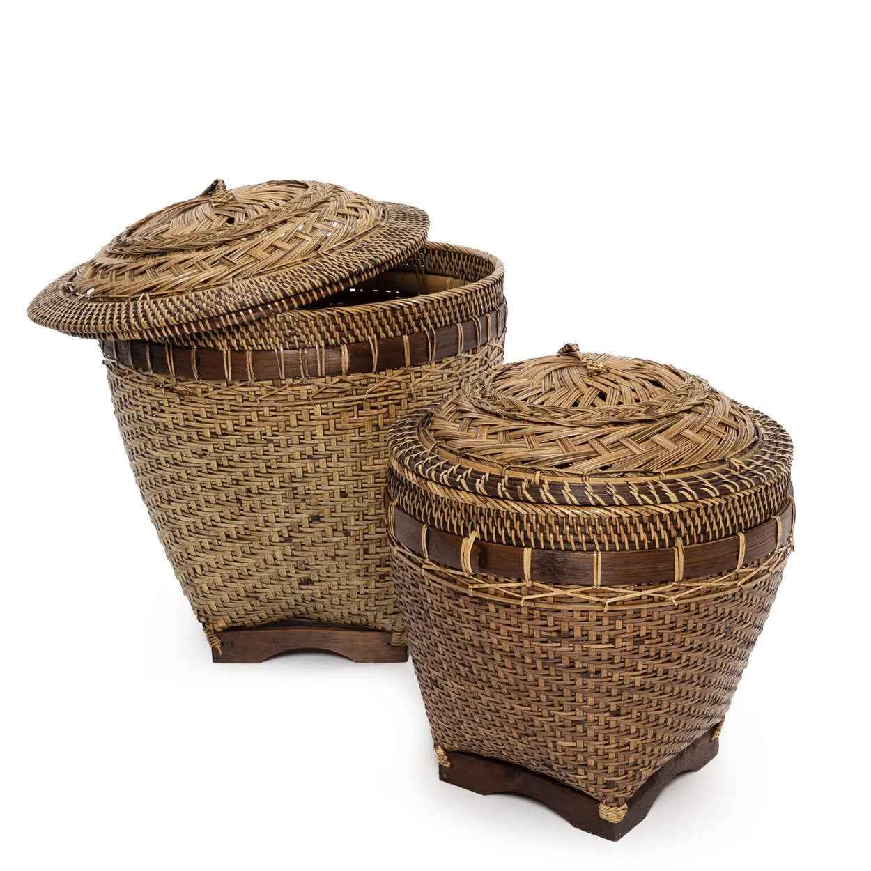 Bambua Colonial cesta rattan marrone naturale taglia L