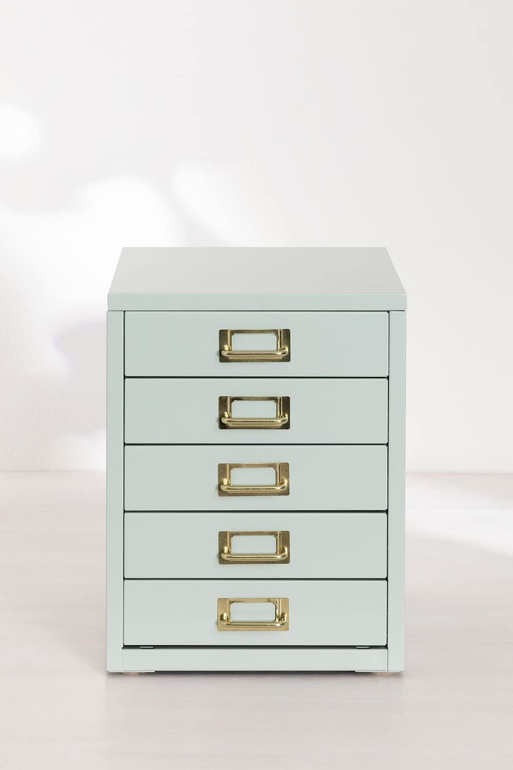 Sklum Kazuo Schedario da Tavolo in Metallo Celadon 5 Cassetti