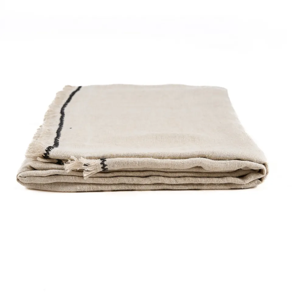 Bambua Tuscany tovaglia lino 150x250 nero naturale