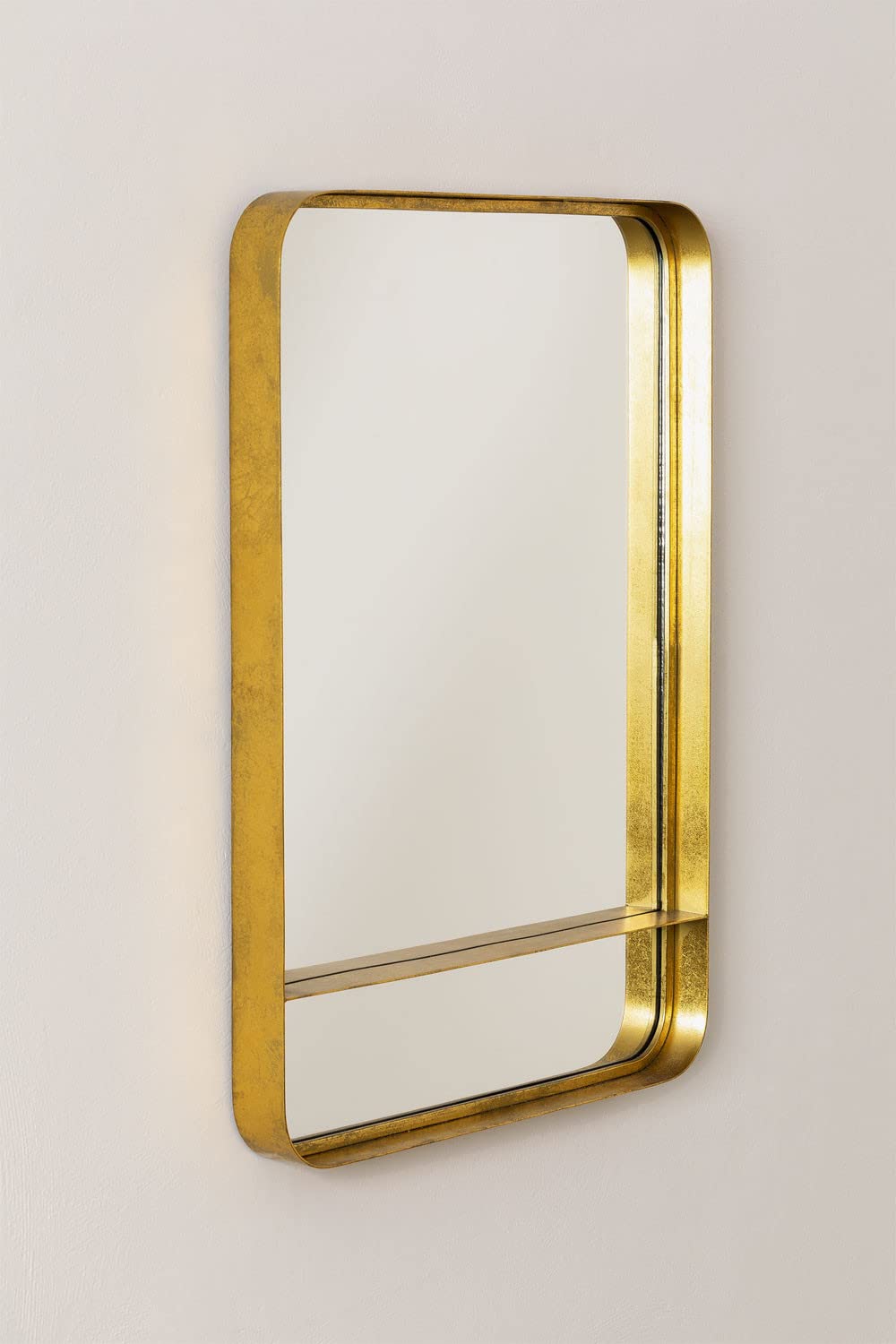 Sklum Elsine Specchio da Parete 70x50 cm Dorato Metallo
