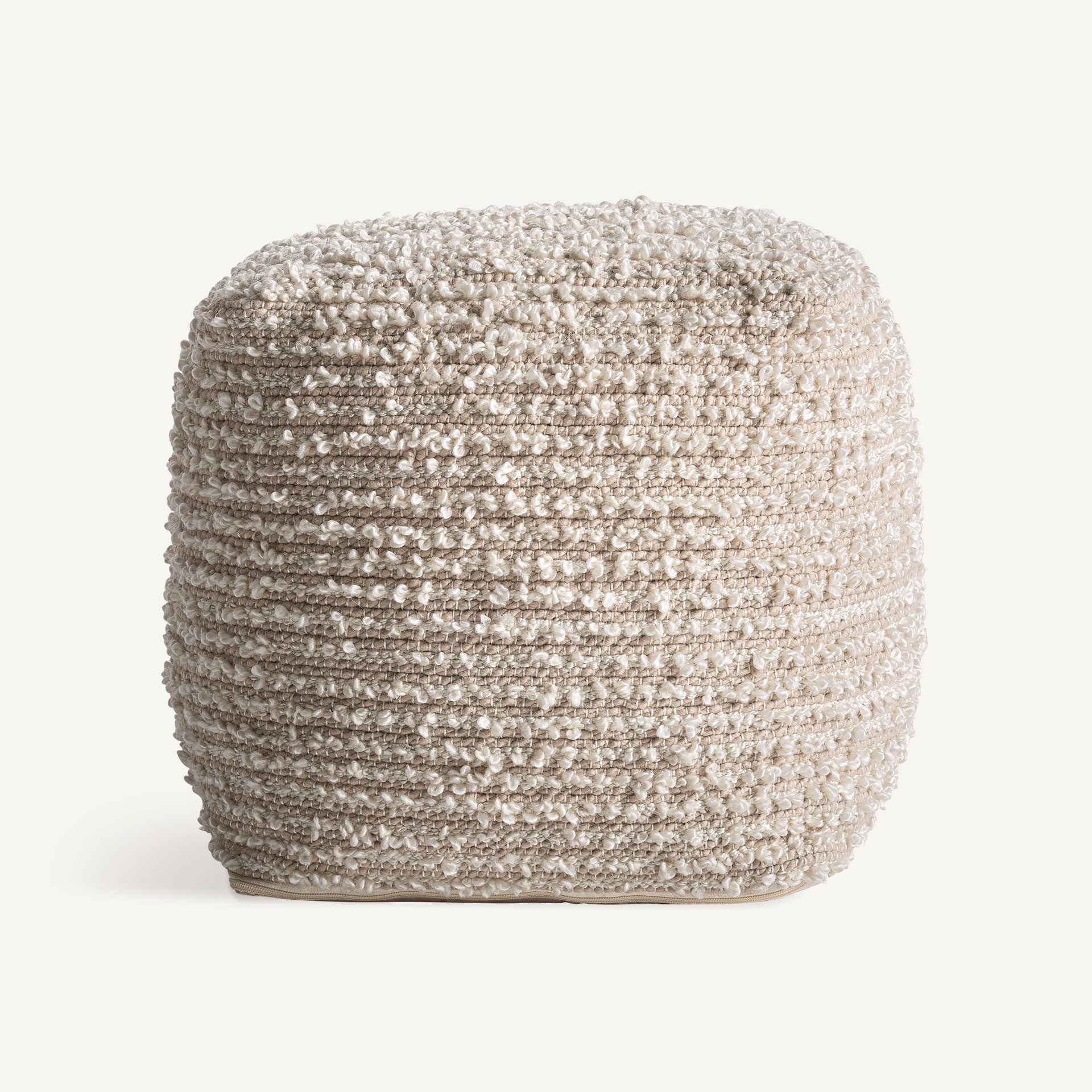 Bambua Aleph pouf boucle crema da esterno