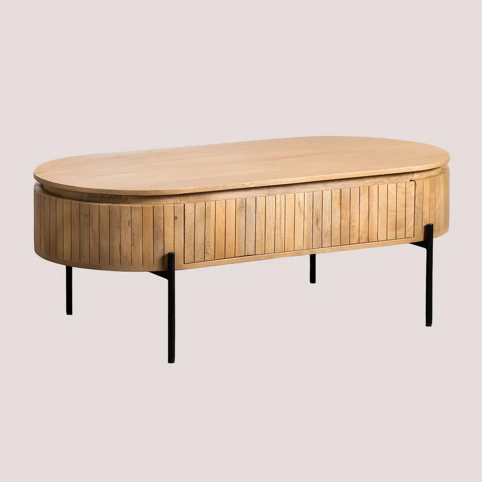 Sklum Analis Tavolino Salotto Legno Mango 129 cm Naturale