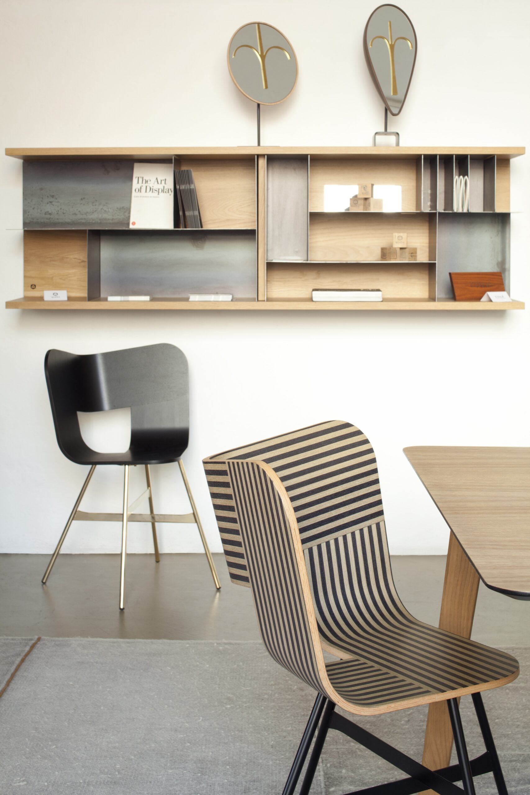 Colé Tria Wood Gold sedia oro base metallo