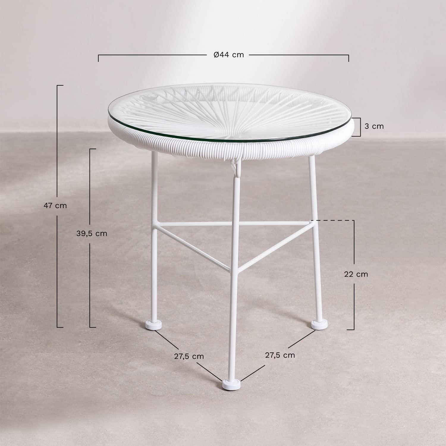 Sklum New Acapulco White tavolino bianco Ø44 cm