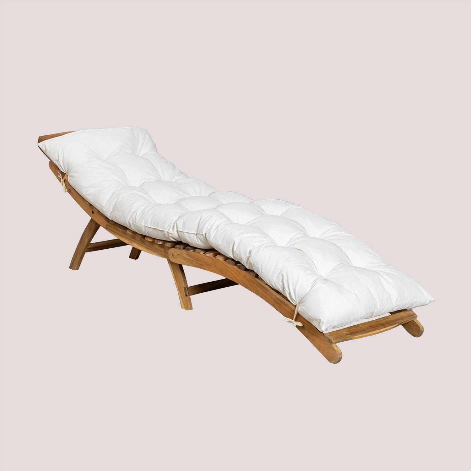 Sklum Mymma lettino pieghevole bianco antico in legno