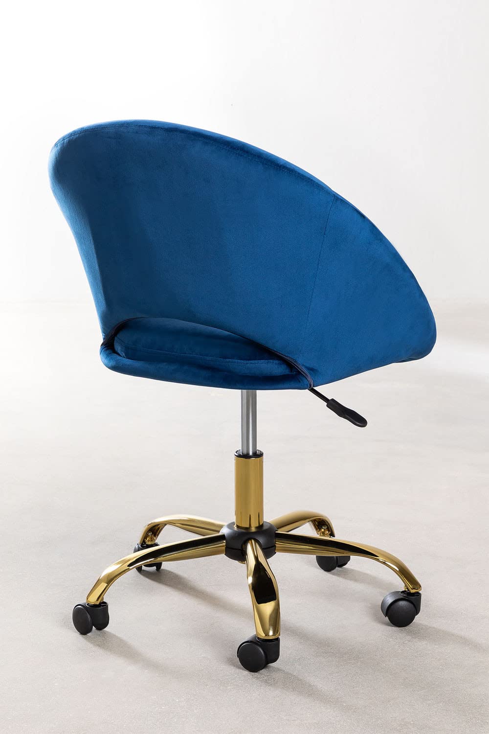 Sklum Vilett Sedia da Ufficio in Velluto Blu con Ruote