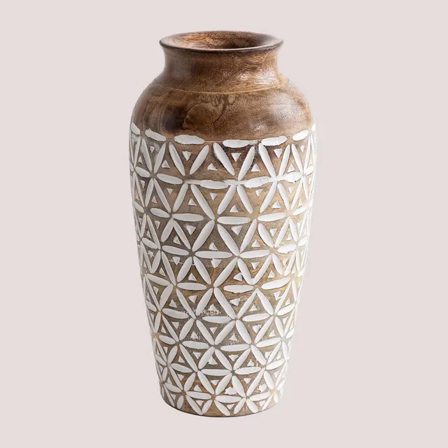 Sklum Araza vaso in legno di mango 35 cm boho
