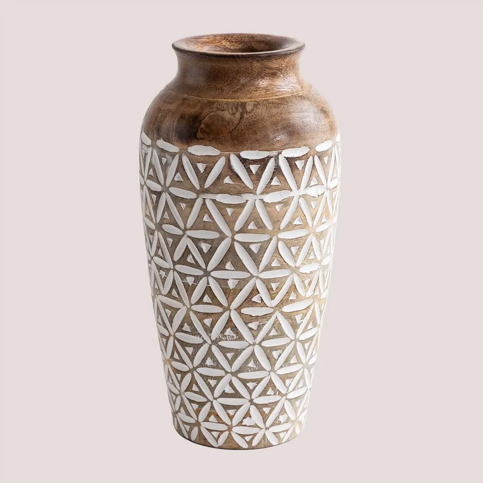 Sklum Araza vaso in legno di mango 35 cm boho