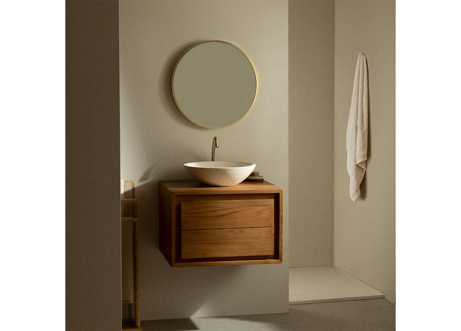 Sklum Jabari Mobile Bagno Sospeso 60 cm Legno Teak