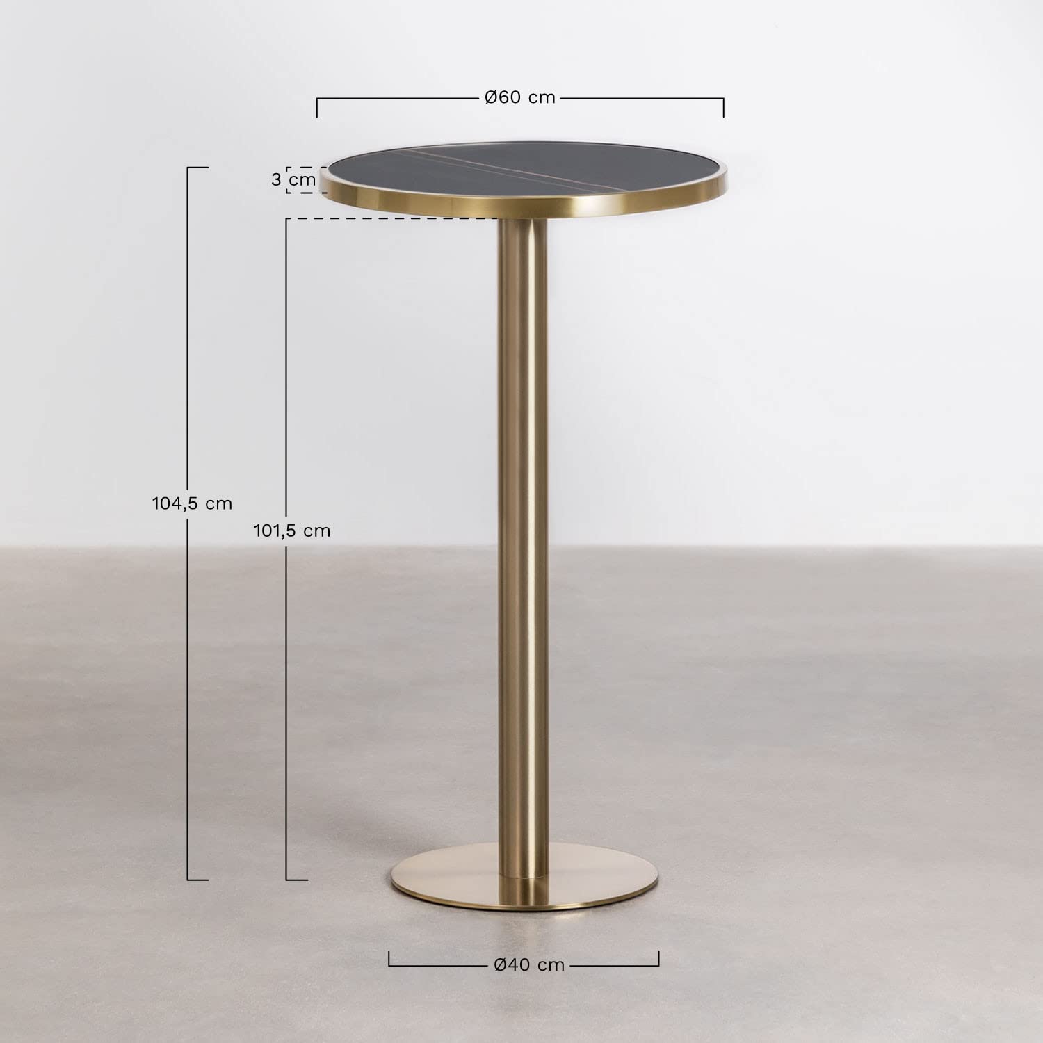 Sklum Manhattan Tavolo Bar Alto Gres Ø60 cm