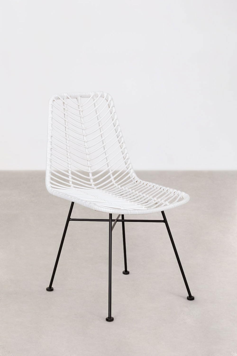 Sklum Gouda Colors sedia da giardino bianco nero in rattan