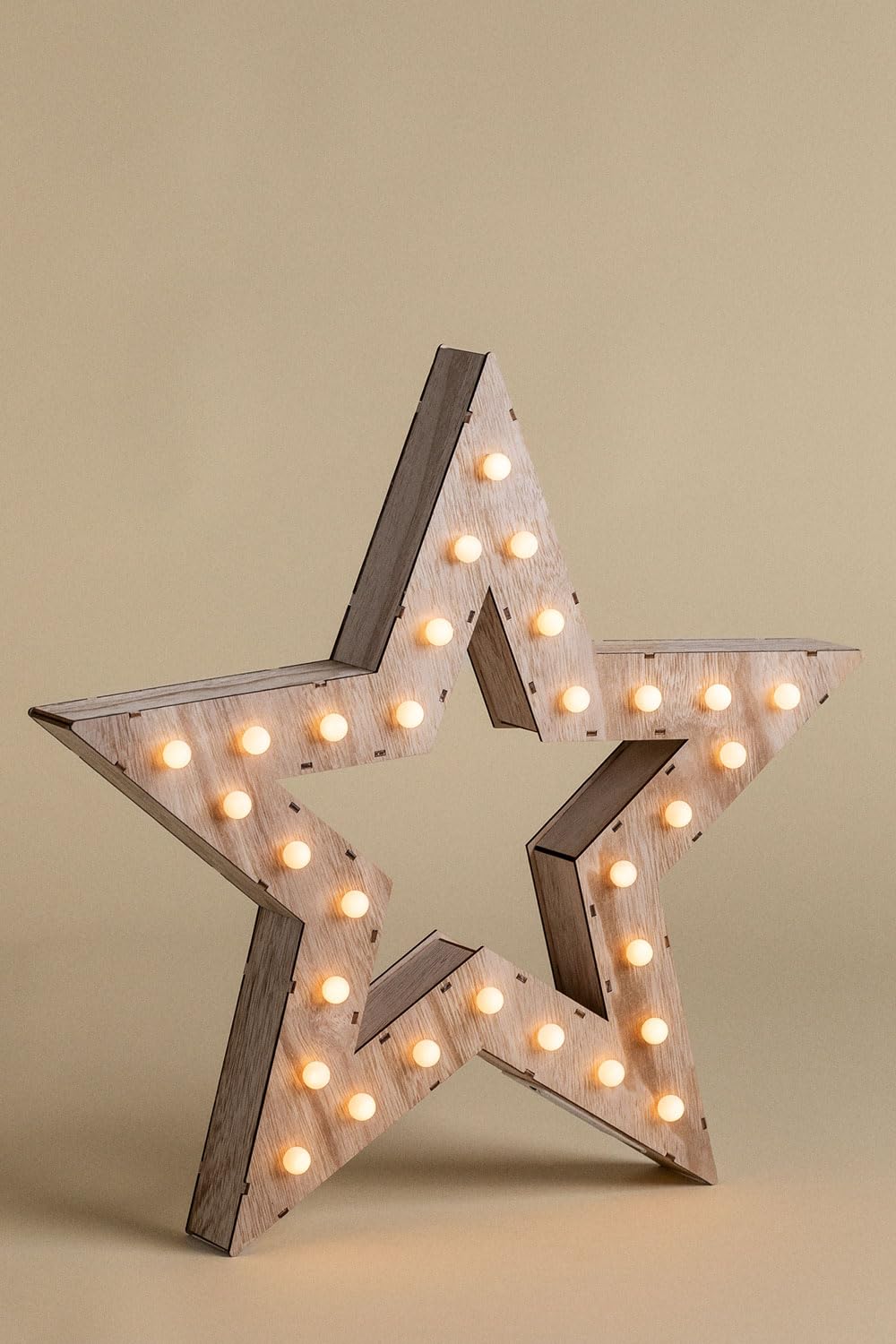 Sklum Luzi Style Figura decorativa in legno con 30 LED