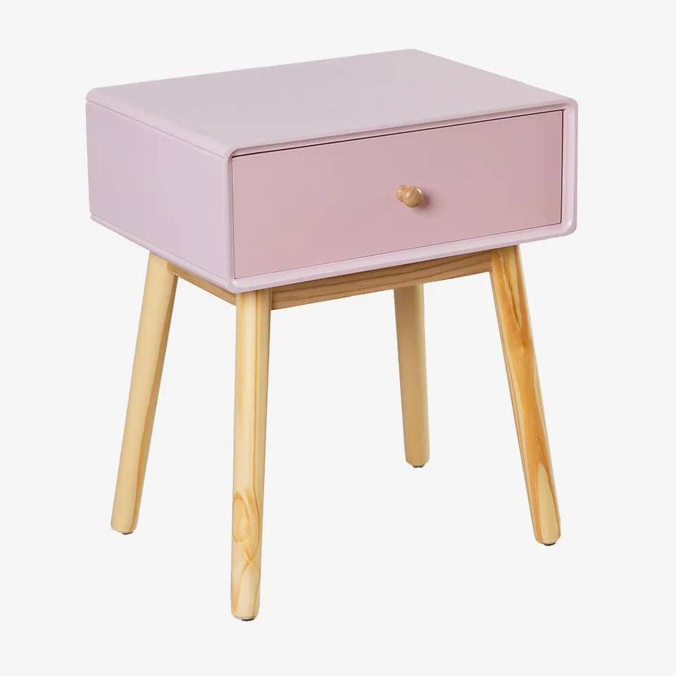 Sklum Lucka comodino rosa nocciola 40 cm MDF