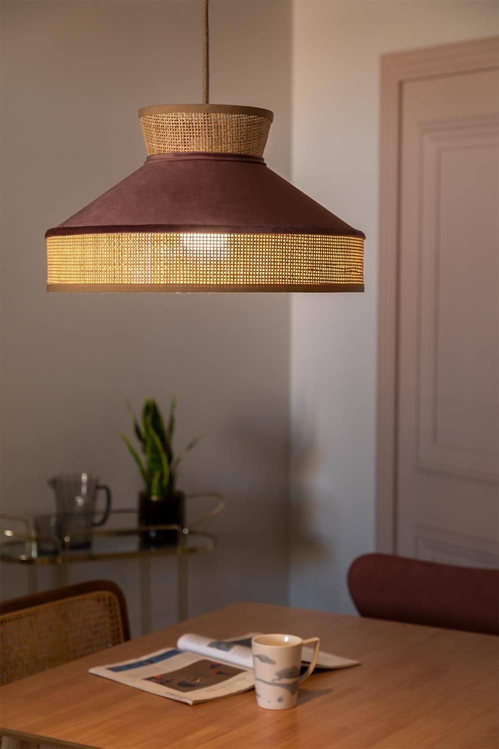 Sklum Xanti lampada soffitto velluto viola grape