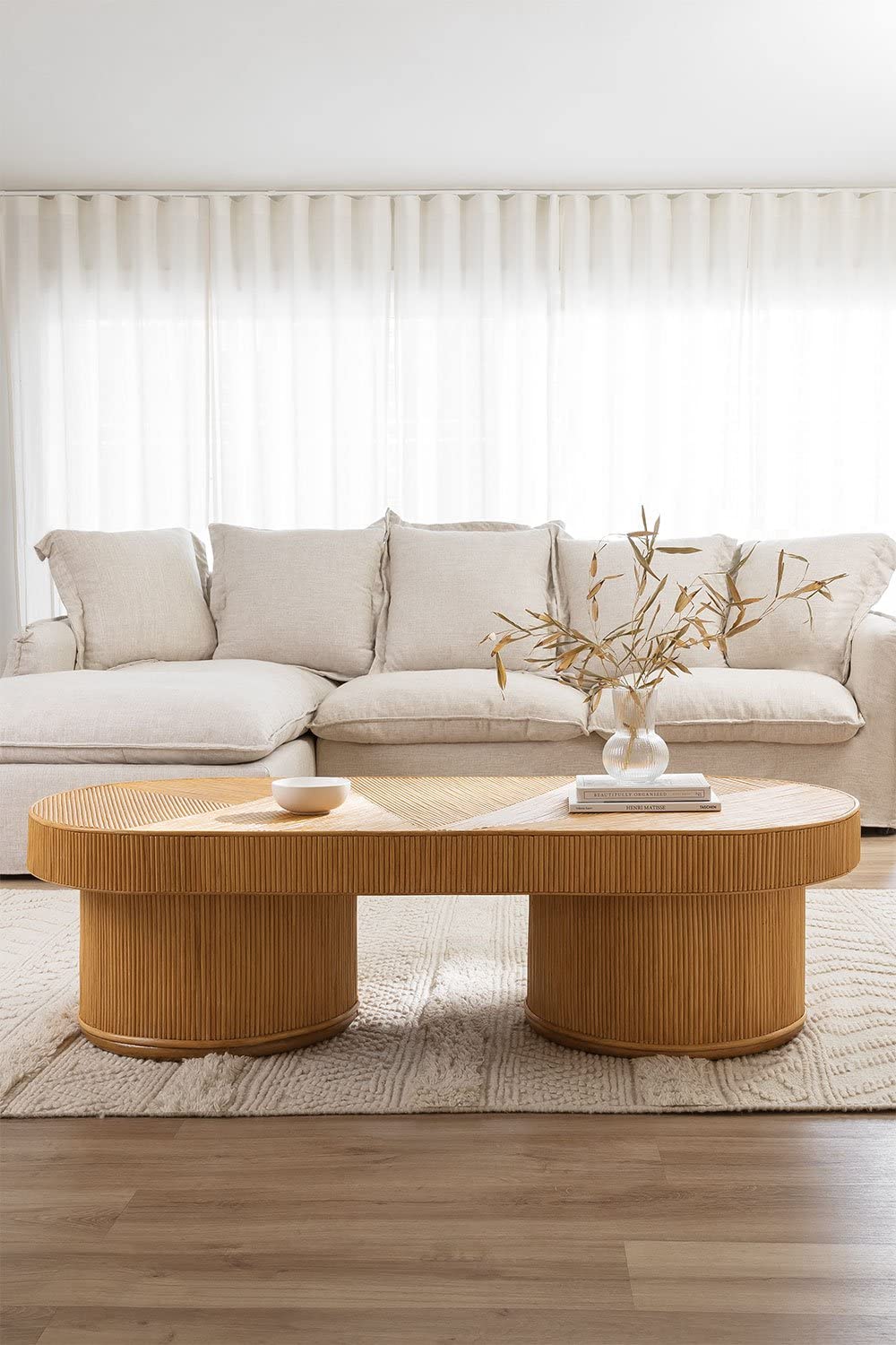 Sklum Balenty 150 Tavolino in rattan marrone